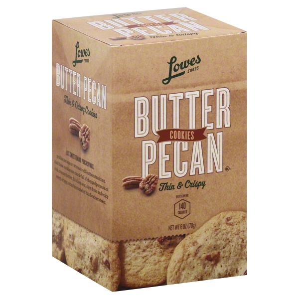 slide 1 of 1, Lowes Foods Thin Crisp Cookies Butter Pecan, 6 oz