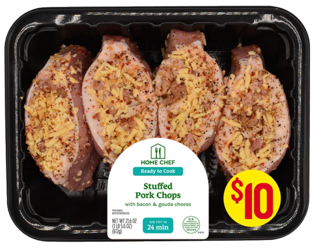 slide 1 of 1, Bacon & Gouda Stuffed Pork Chop, 21.6 oz