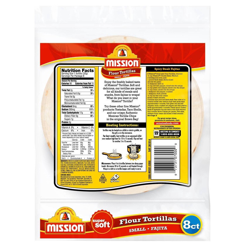 slide 13 of 24, Mission Small Fajita Flour Tortillas 8 Ct Bag, 8 ct