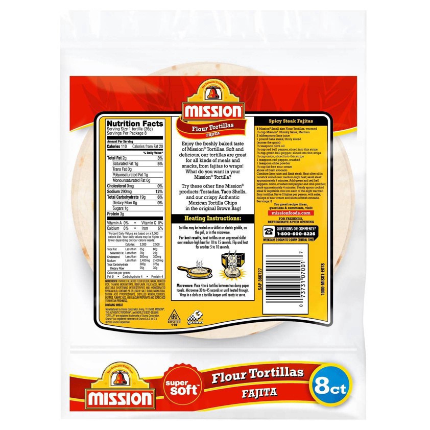 slide 24 of 24, Mission Small Fajita Flour Tortillas 8 Ct Bag, 8 ct