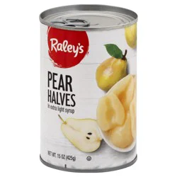 Raley's Pear Halves In Extra Light Syrup 15.25 oz