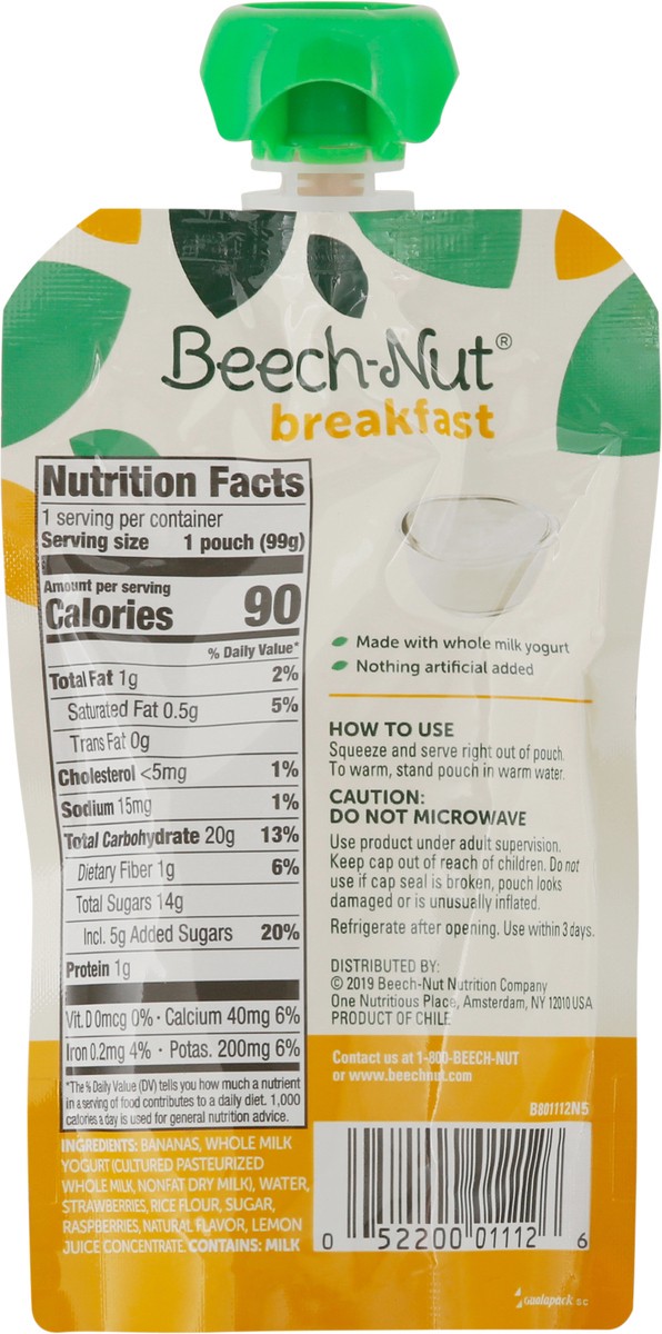 slide 5 of 9, Beech-Nut Stage 4 (from About 12 Months) Breakfast Yogurt, Banana & Mixed Berry 3.5 oz, 3.5 oz