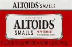 ALTOIDS Small Peppermint Beath Mints Hard Candy Bulk, 0.37 oz Tin (9 Pack)