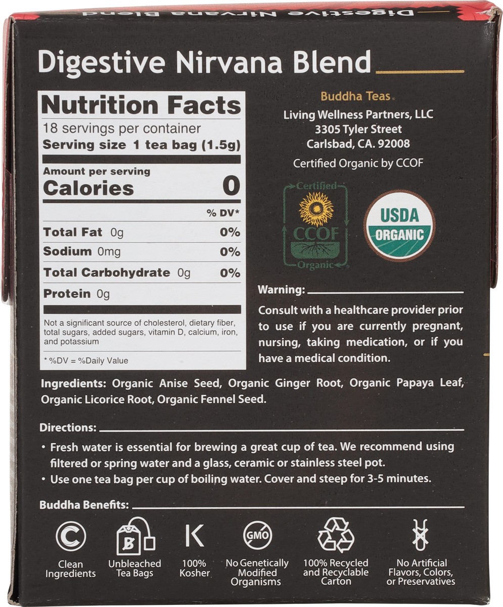 slide 9 of 9, Buddha Teas Digestive Nirvana Blend Tea - 18 ct, 18 ct