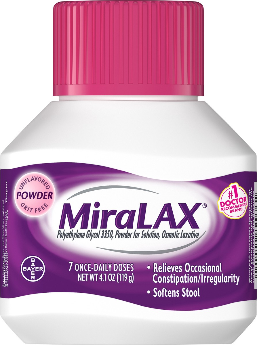 slide 5 of 8, Miralax Powder Unflavored Osmotic Laxative 4.1 oz Bottle, 4.1 oz