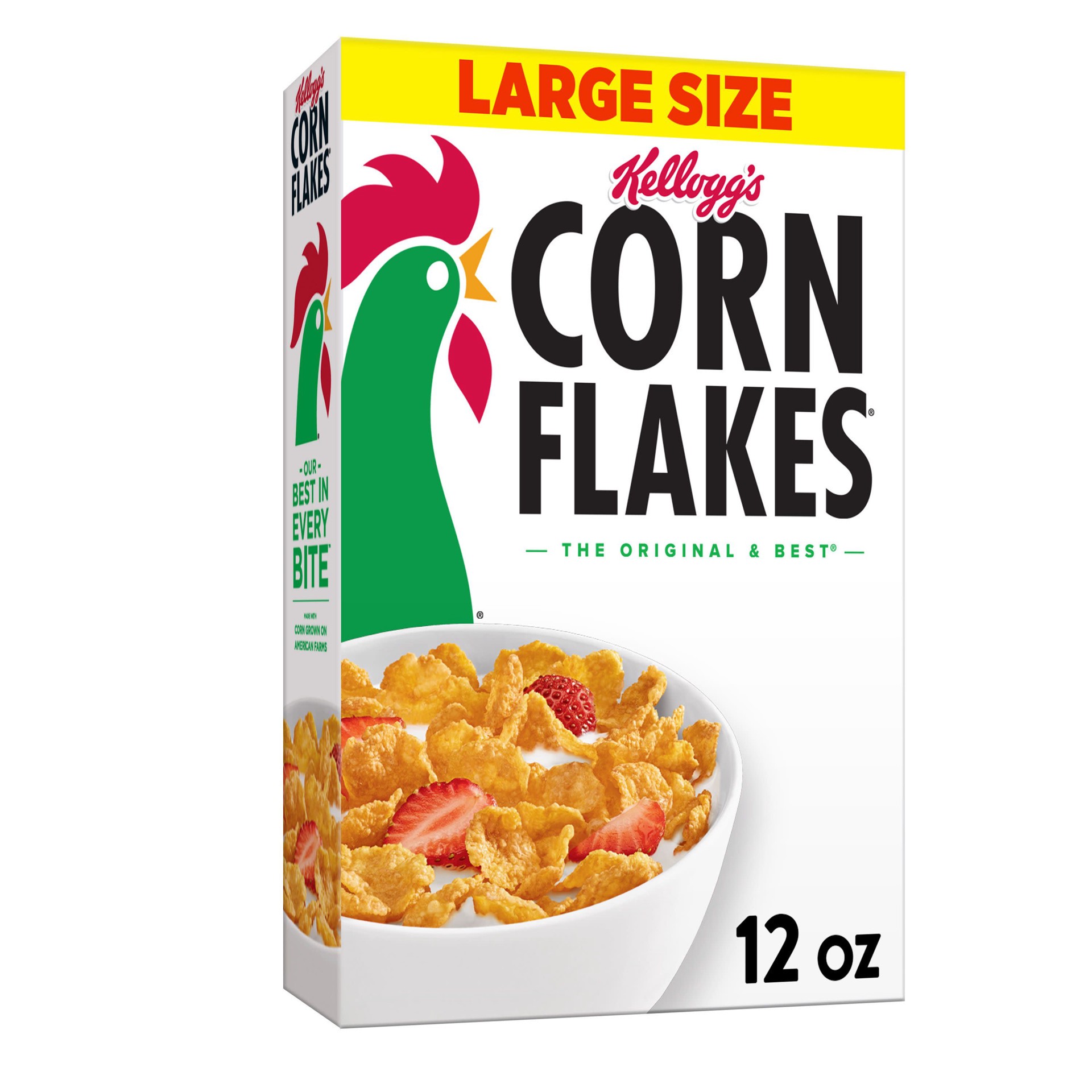 slide 1 of 9, Kellogg's Corn Flakes Breakfast Cereal Original, 12 oz
