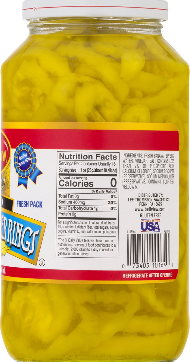 slide 6 of 12, Bell-View Mild Fresh Pack Banana Pepper Rings 32 oz, 32 oz