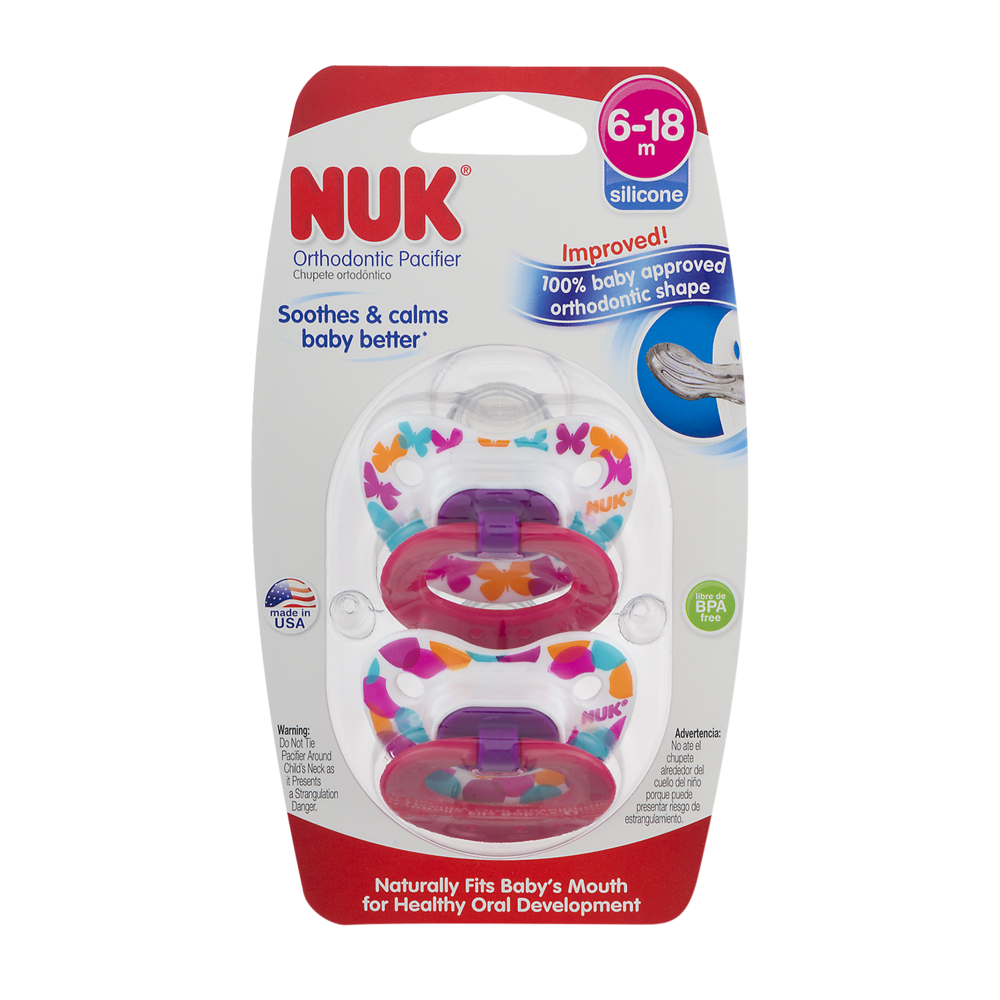 slide 1 of 2, Nuk Fashion Silicone Pacifier 6 To 18 Months, 2 ct