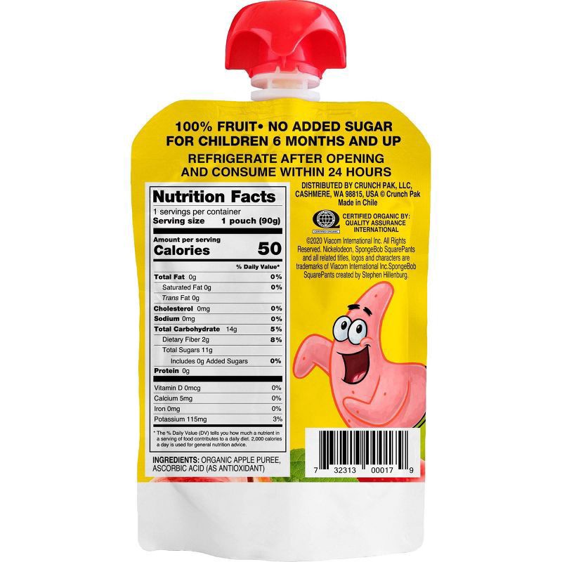 slide 2 of 3, Crunch Pak Blendz Sponge Bob Apple Pouch 6/3.2oz., 1 ct