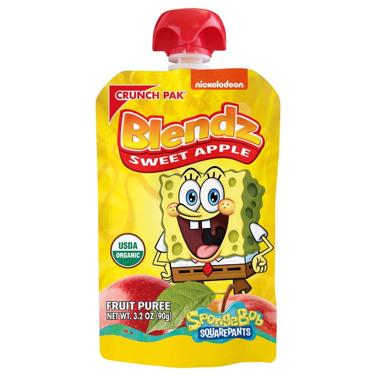 slide 1 of 3, Crunch Pak Blendz Sponge Bob Apple Pouch 6/3.2oz., 3.2 oz