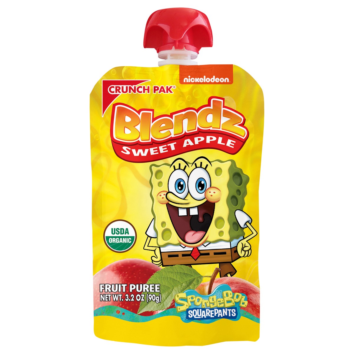 slide 1 of 3, Crunch Pak Blendz Sponge Bob Apple Pouch 6/3.2oz., 1 ct