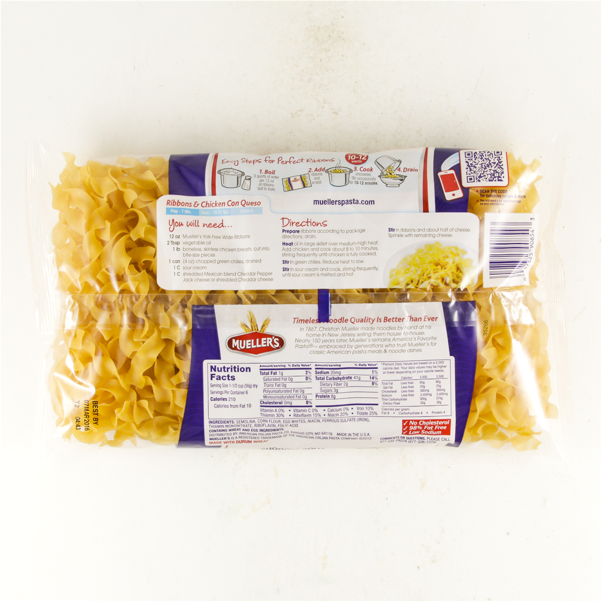 slide 2 of 2, Mueller's Fine Egg Noodles, 12 oz