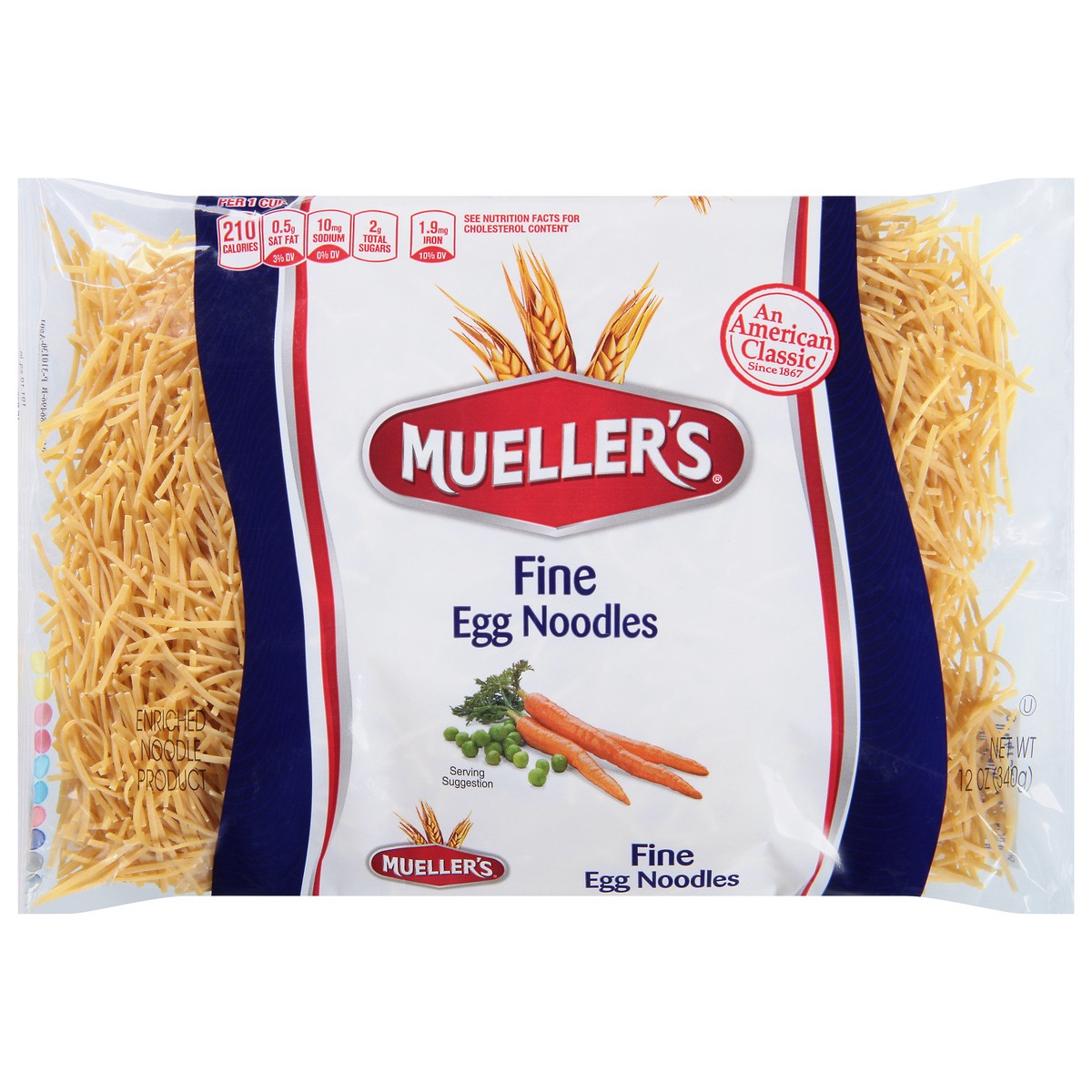 slide 1 of 2, Mueller's Fine Egg Noodles, 12 oz