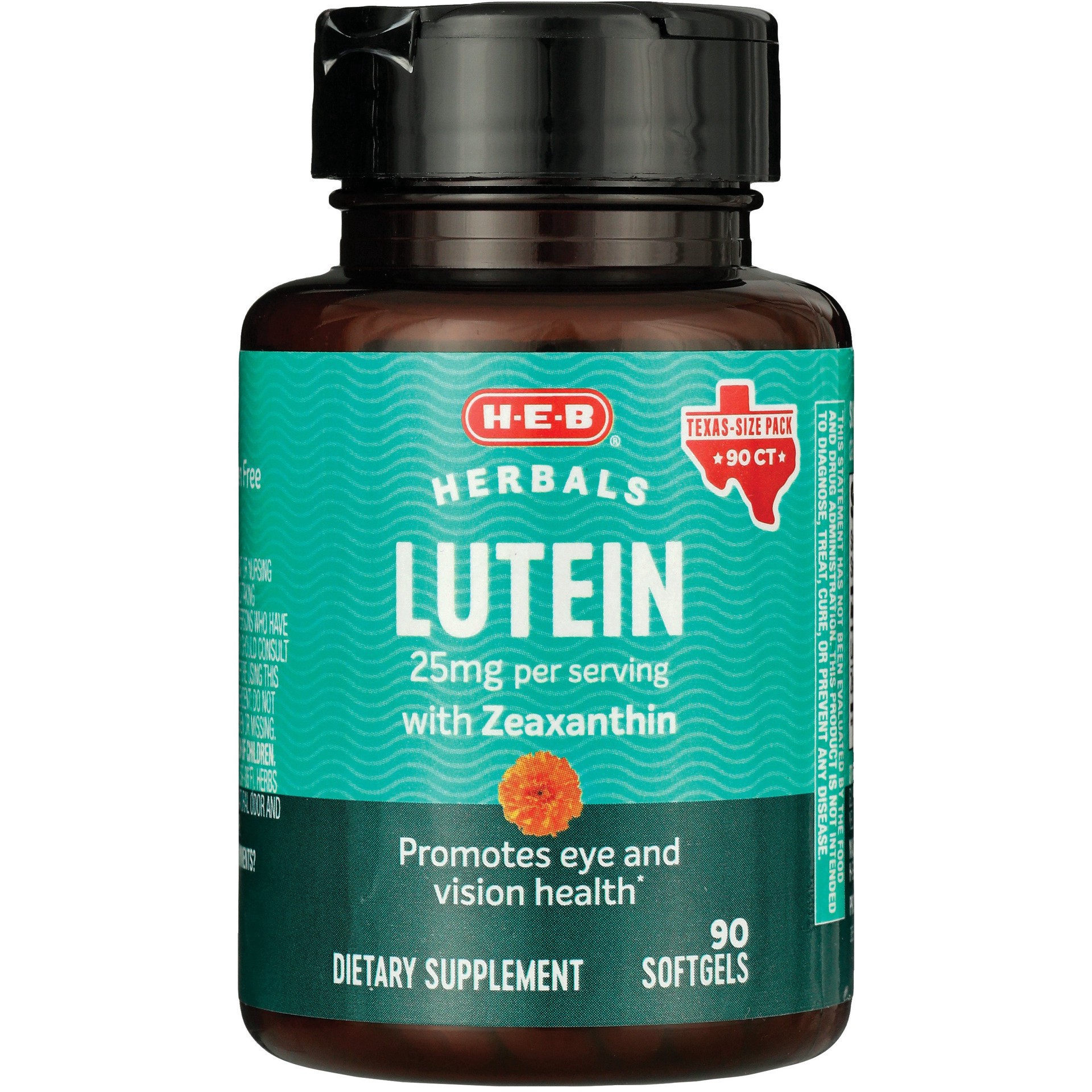 slide 1 of 1, H-E-B Lutein & Zeaxanthin Softgels, 90 ct