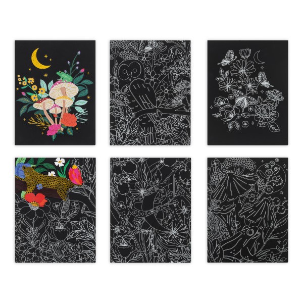 slide 4 of 5, Brea Reese Scratch Art Paper Pad Kit, 9"" X 12"", Mythical Creatures, 1 ct