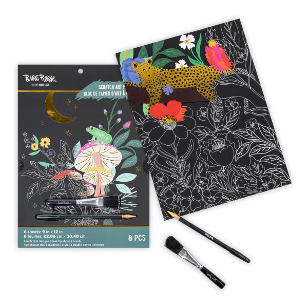 slide 3 of 5, Brea Reese Scratch Art Paper Pad Kit, 9"" X 12"", Mythical Creatures, 1 ct