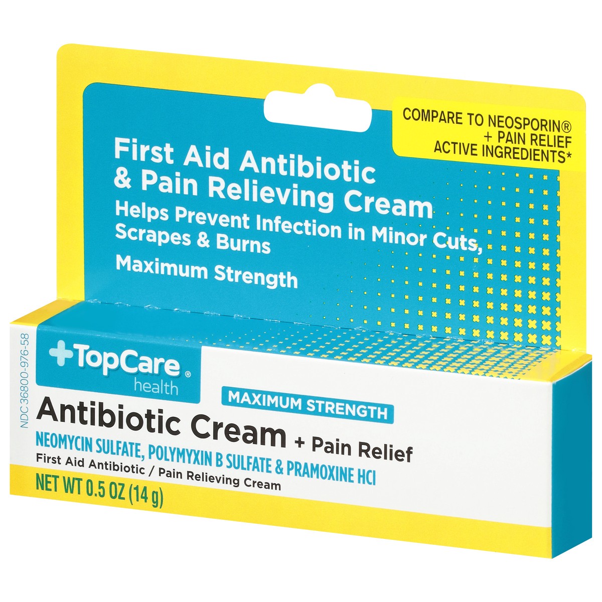 slide 3 of 9, TopCare Health Maximum Strength Antibiotic Cream + Pain Relief 0.5 oz, 0.5 oz