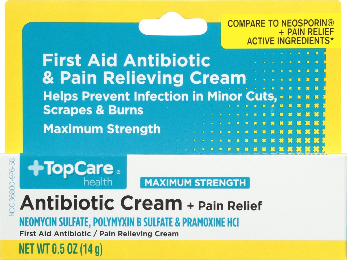 slide 5 of 9, TopCare Health Maximum Strength Antibiotic Cream + Pain Relief 0.5 oz, 0.5 oz