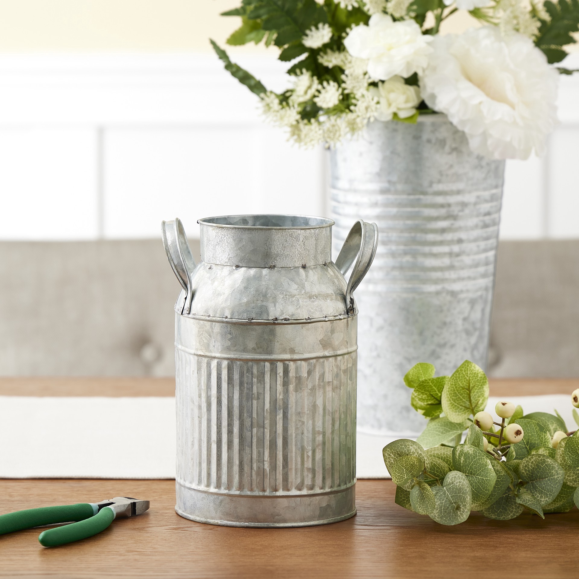 slide 2 of 2, 8" Galvanized Decorative Milk Jug By Ashland, 6 in x 5 in x 8 in