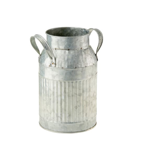 slide 1 of 2, 8" Galvanized Decorative Milk Jug By Ashland, 6 in x 5 in x 8 in