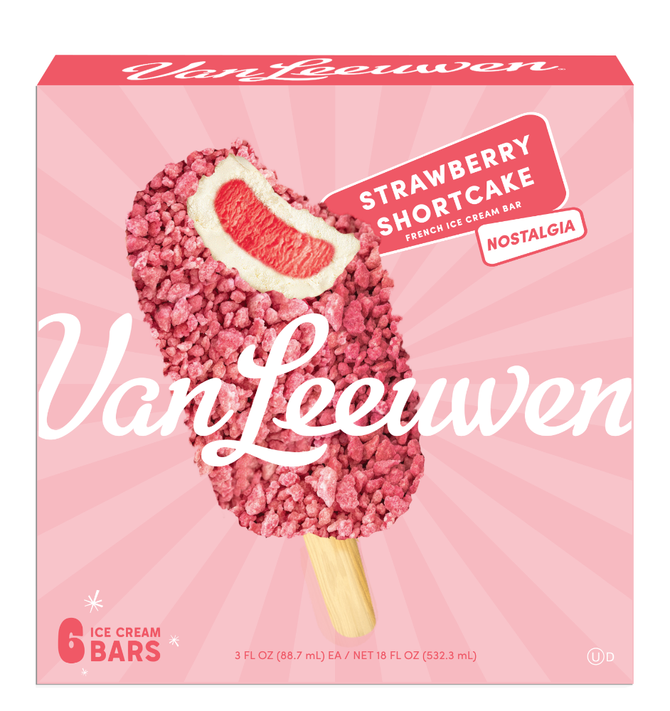 slide 1 of 1, Van Leeuwen French Strawberry Shortcake Ice Cream Bars 6 - 3 fl oz Bars, 6 ct