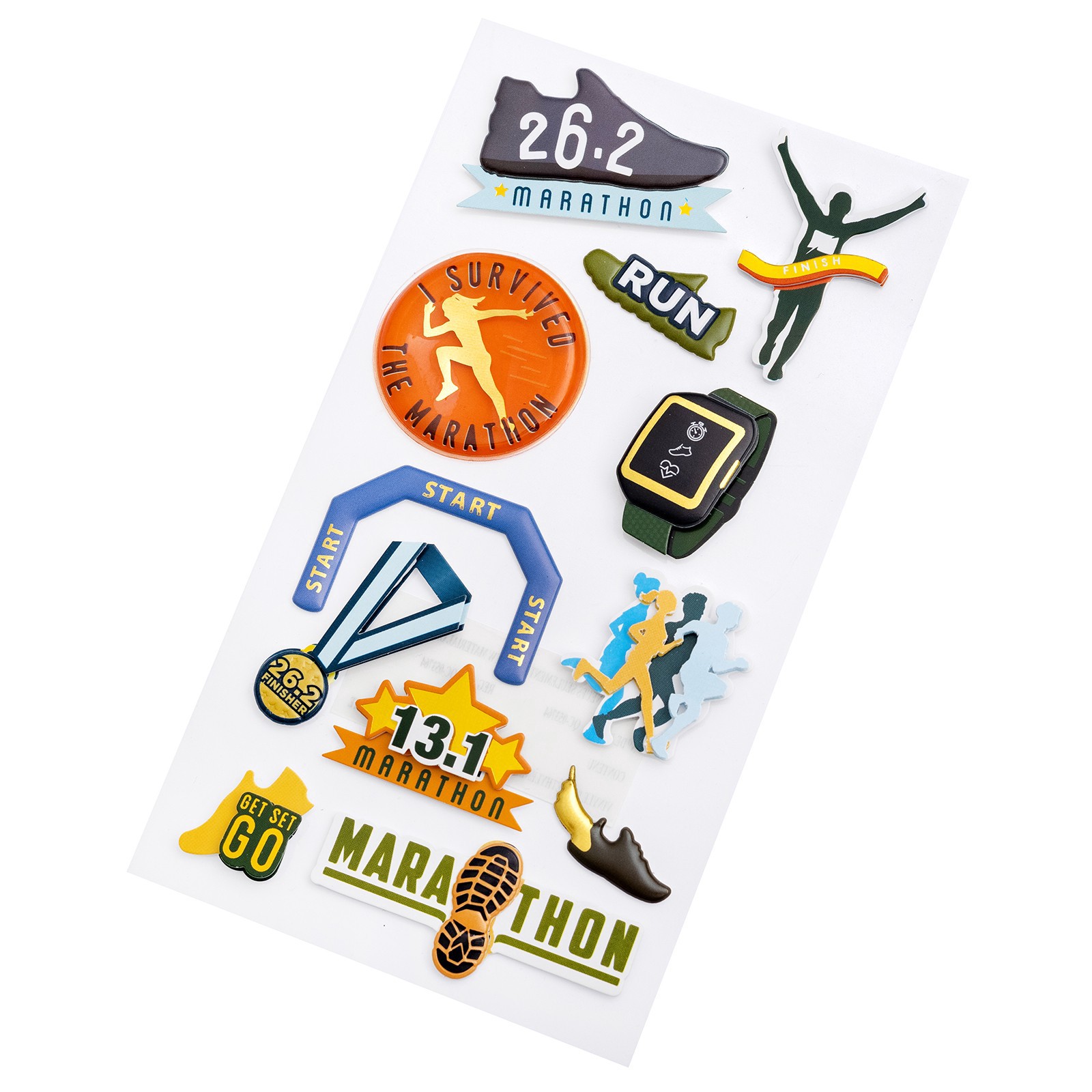slide 2 of 3, Marathon Running Stickers By Recollections, 3.75 in x 6.75 in