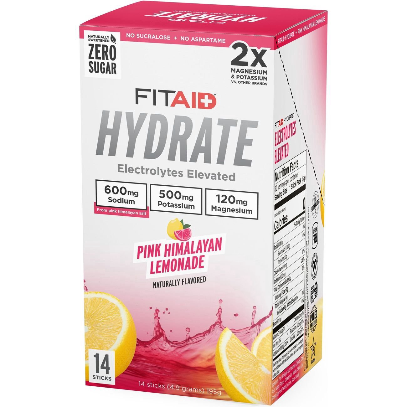 slide 1 of 1, LIFEAID FITAID Hydrate Stick Packs - Pink Himalayan Lemonade, 14 ct