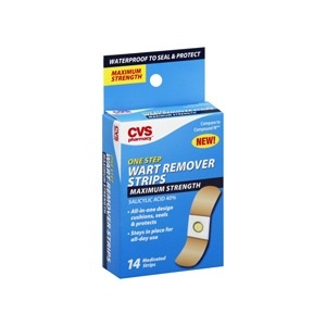 slide 1 of 1, CVS Pharmacy One Step Wart Remover Strips, 14 ct