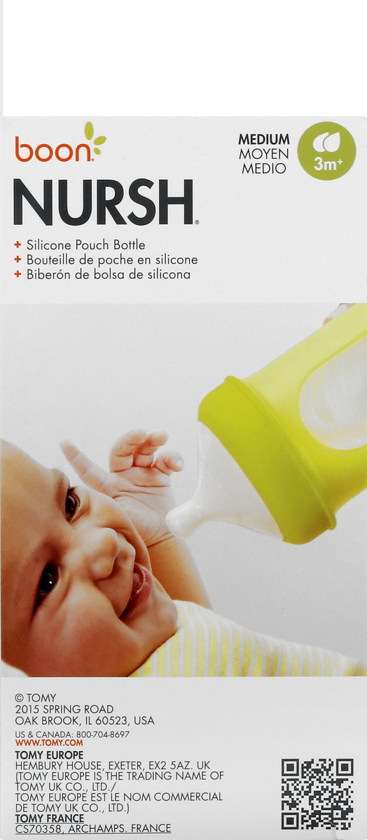 slide 7 of 11, Boon Nursh 3+ Months Medium Silicone Pouch Feeding Bottle 1 ea, 1 ct