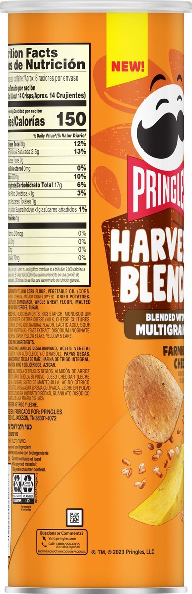 slide 3 of 9, Pringles Harvest Blends Potato Crisps Chips, Farmhouse Cheddar, 5.5 oz, 5.5 oz