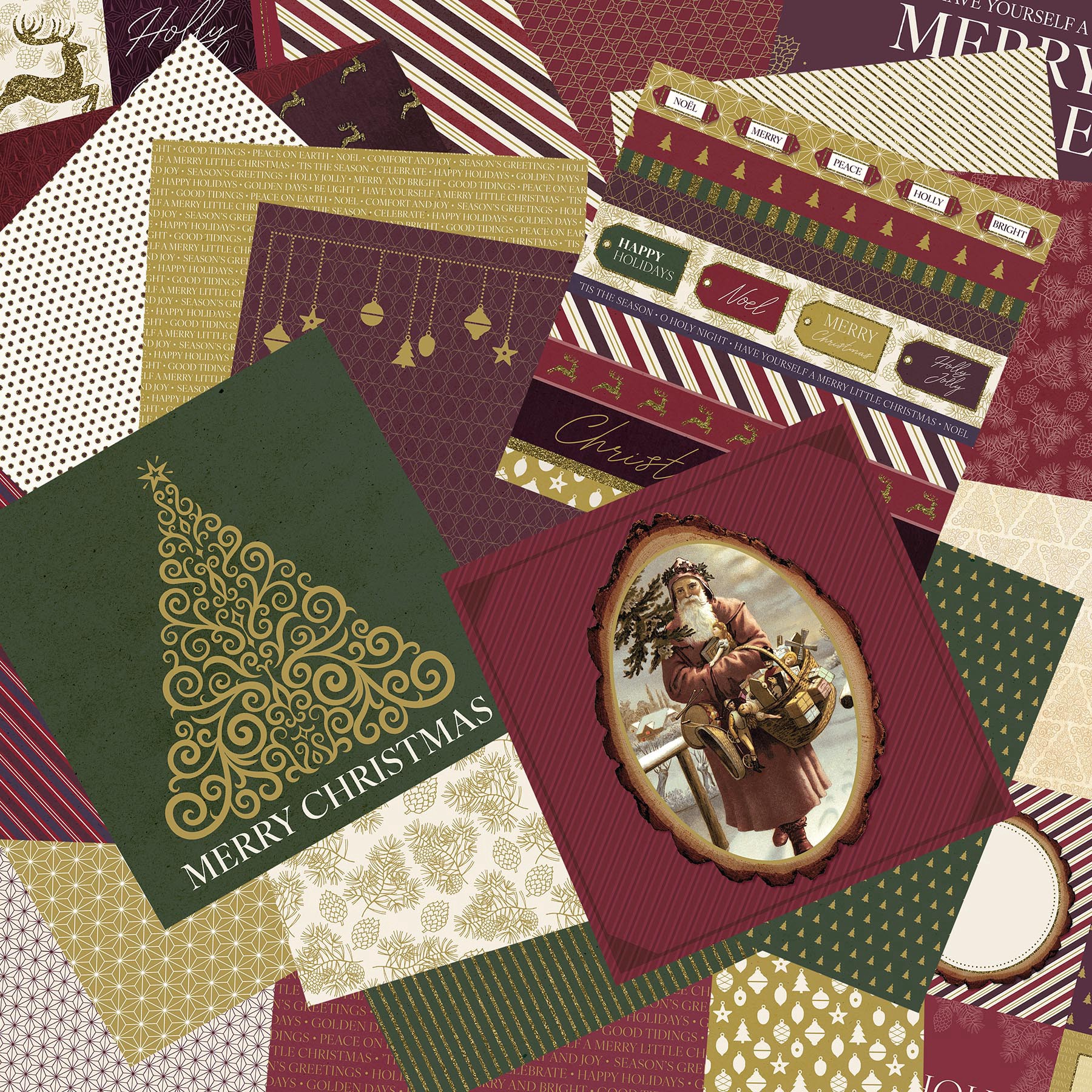 slide 2 of 3, 6" X 6" Holiday Tidings Double-Sided Paper Pad, 24 Sheets By Recollections, 6 in x 6 in