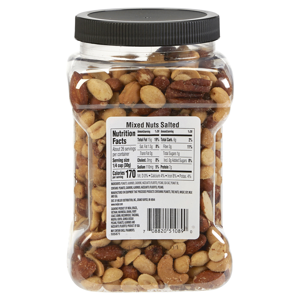 slide 5 of 5, Meijer Salted Roasted Mixed Nuts, 27 oz