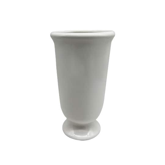 slide 1 of 3, 9.8" White Ceramic Vase By Ashland, 5.5 in x 5.5 in x 9.8 in