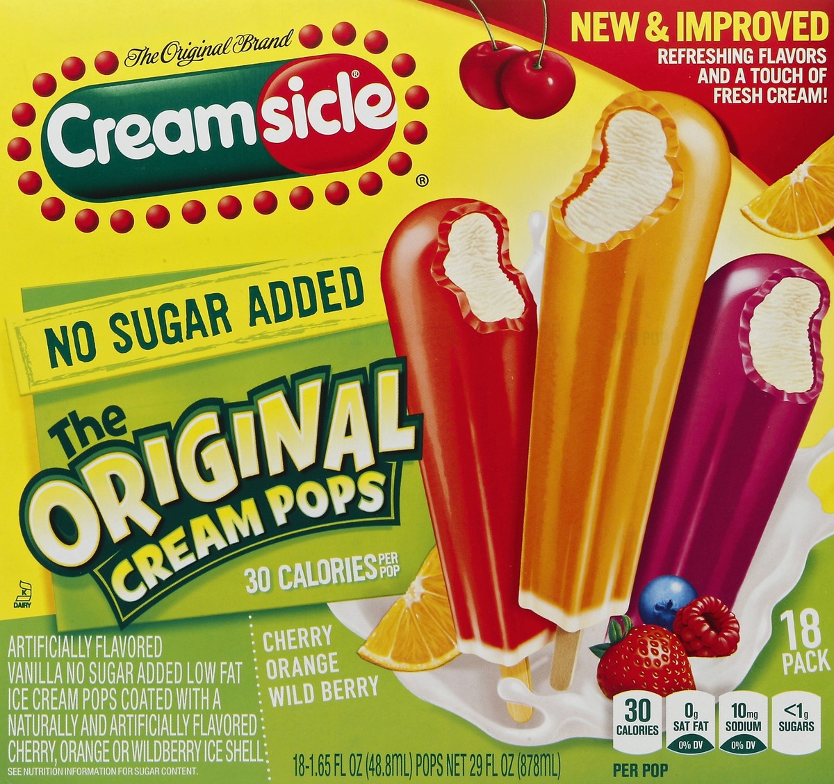 slide 3 of 4, Popsicle Creamsicle Assorted Cream Pops No Sugar Added, 18 ct, 18 ct