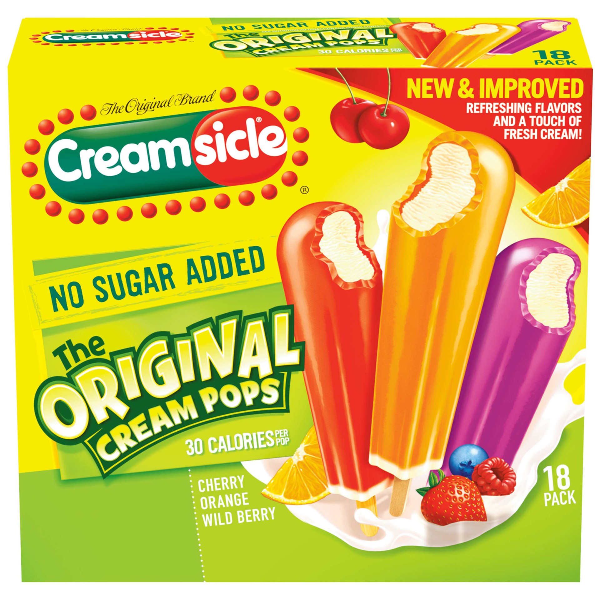 slide 1 of 4, Popsicle Creamsicle Assorted Cream Pops No Sugar Added, 18 ct, 18 ct