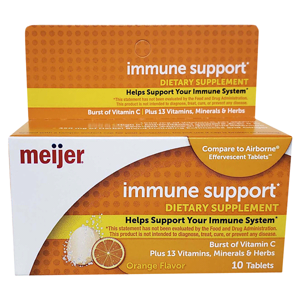 slide 1 of 1, Meijer Immune Supoport Tablets, Orange, 10 ct