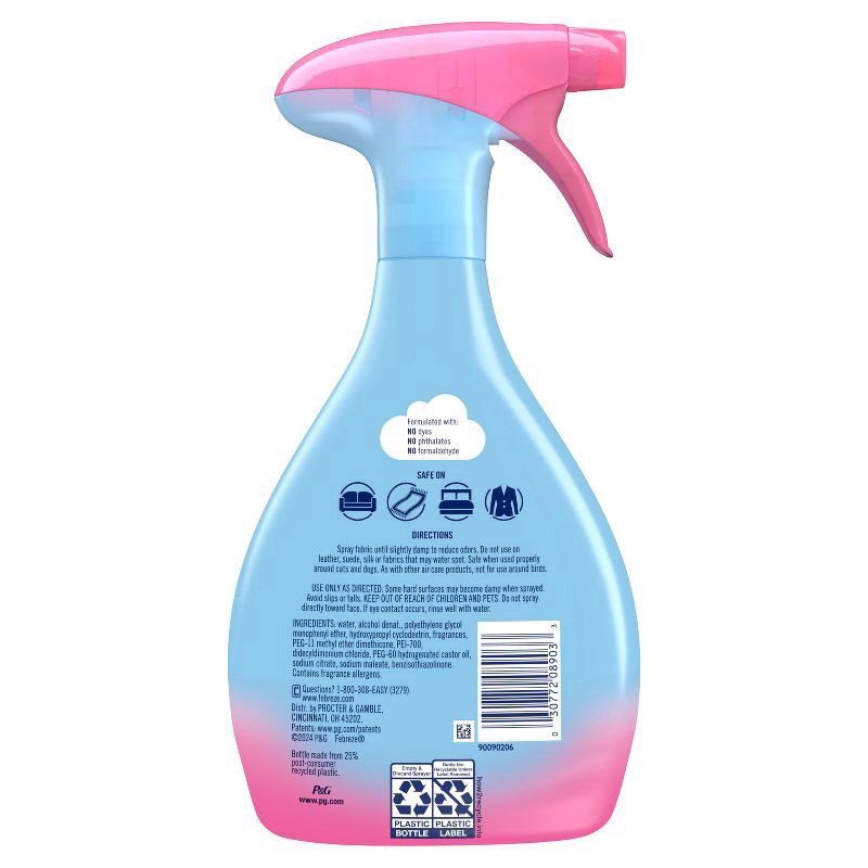slide 7 of 10, Febreze Fabric Spray Air Freshener, Odor-Fighting Fabric Refresher, Downy April Fresh, 23.6 fl oz, 1.47 pt