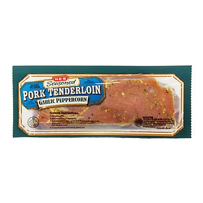 slide 1 of 1, H-E-B Seasoned Garlic Peppercorn Pork Tenderloin, per lb