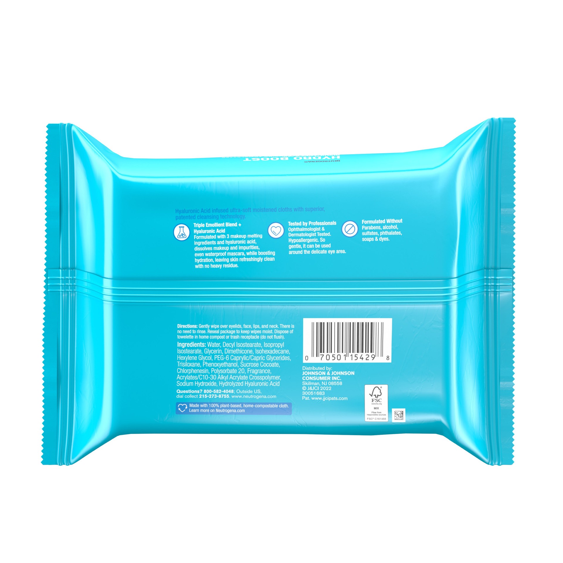 slide 2 of 9, Neutrogena Hydro Boost Face Cleansing Makeup Wipes with Hyaluronic Acid - 25 ct, 25 ct