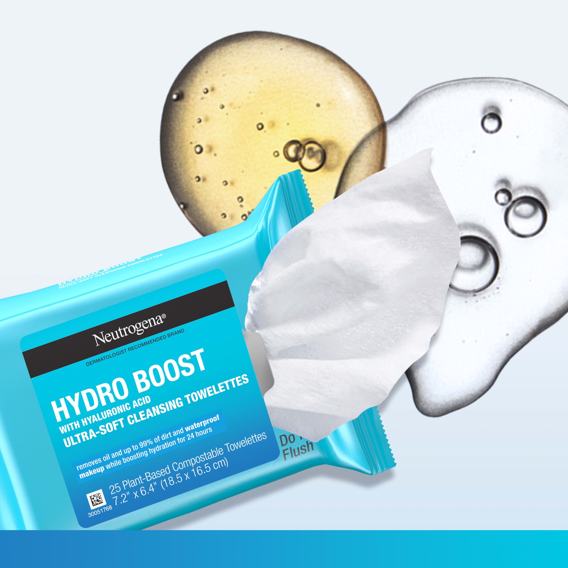 slide 5 of 9, Neutrogena Hydro Boost Cleansing Facial Towelettes, 25 ct