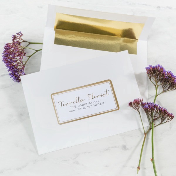 slide 9 of 9, Avery Printable Labels With Metallic Border, Rectangle, 2"" X 4"", Matte White, Pack Of 100, 100 ct