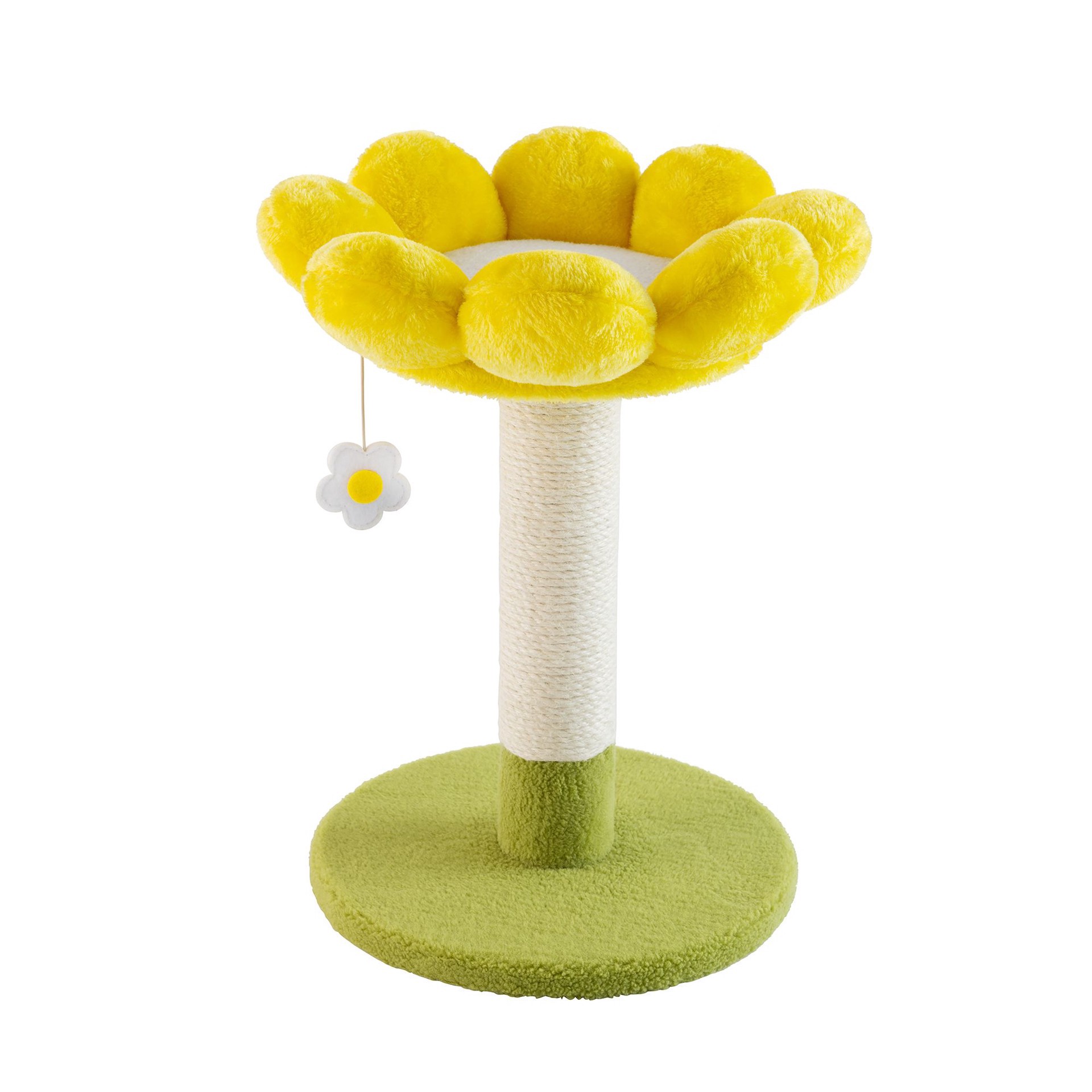 slide 1 of 1, Whisker City Yellow Flower Scratching Post, 1 ct
