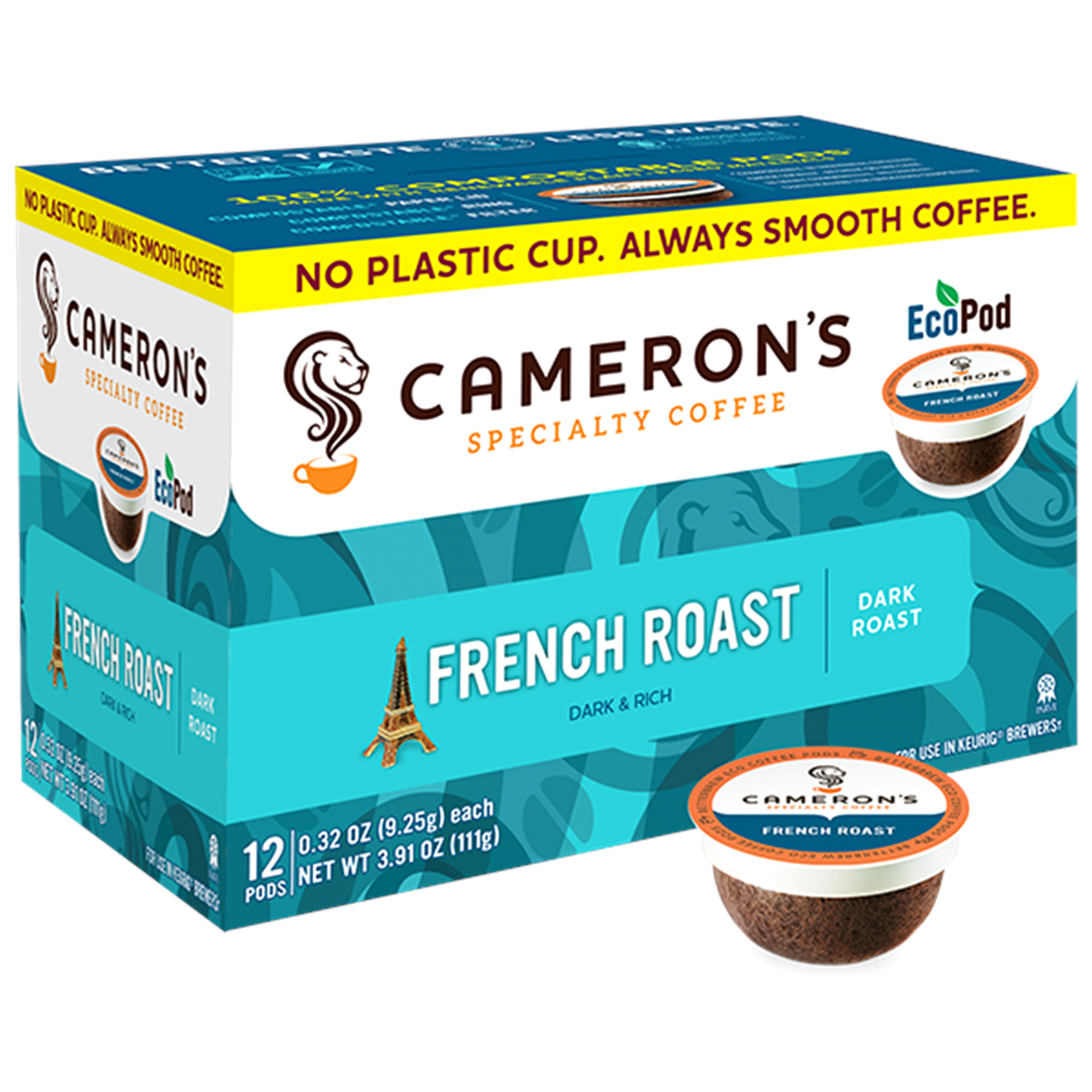 slide 1 of 1, Cameron's Specialty Coffee Premium French Roast Dark Roast Single Serve Pods, 12 ct
