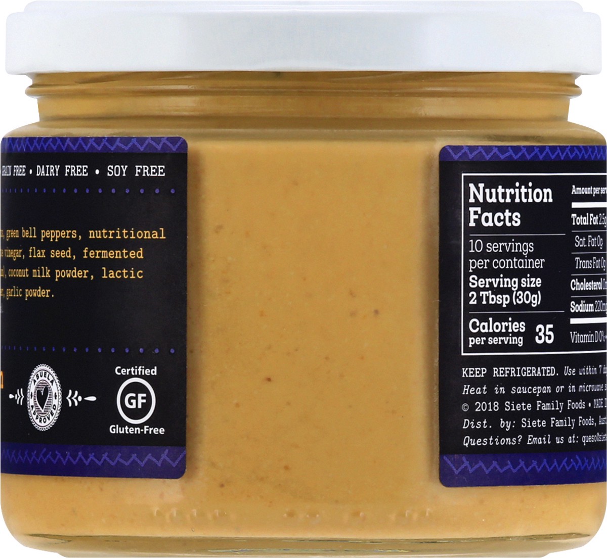 slide 5 of 9, Siete Dairy Free Mild Nacho Cashew Queso 10.8 oz, 10.8 oz