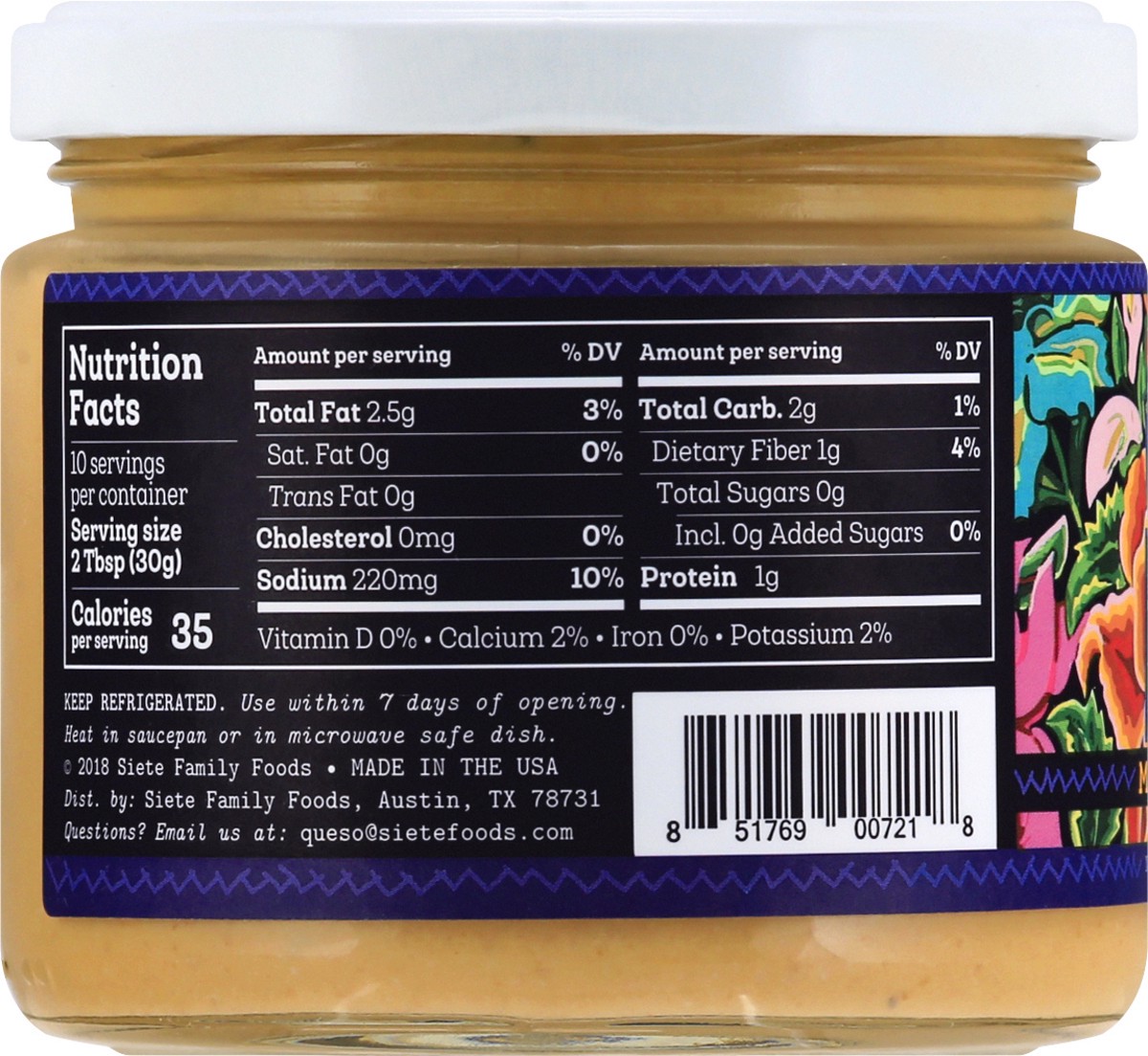 slide 8 of 9, Siete Dairy Free Mild Nacho Cashew Queso 10.8 oz, 10.8 oz