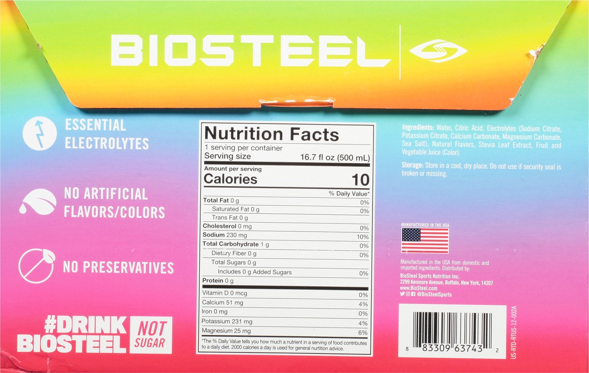 slide 6 of 14, Biosteel Rainbow Twist, 12 x 16.7 oz