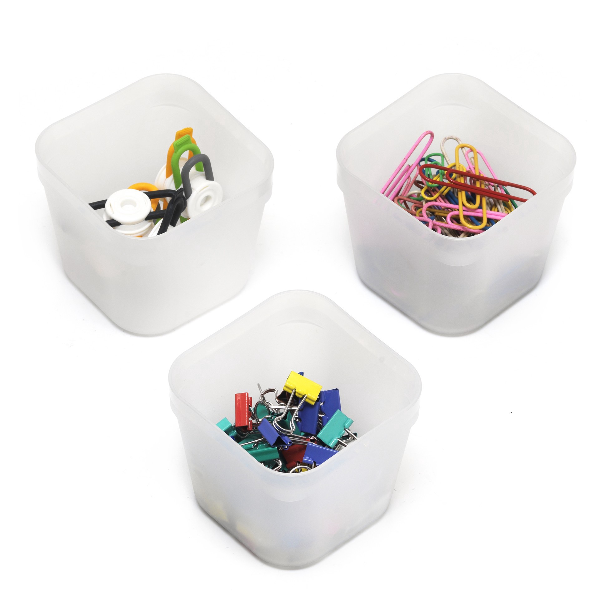slide 4 of 4, 3" White Drawer Organizers By Simply Tidy, 3ct., 3 ct