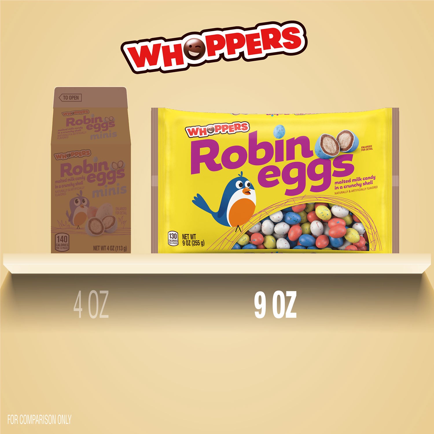slide 6 of 8, WHOPPERS Robin Eggs Malted Milk Balls, Easter Candy Bag, 9 oz, 9 oz