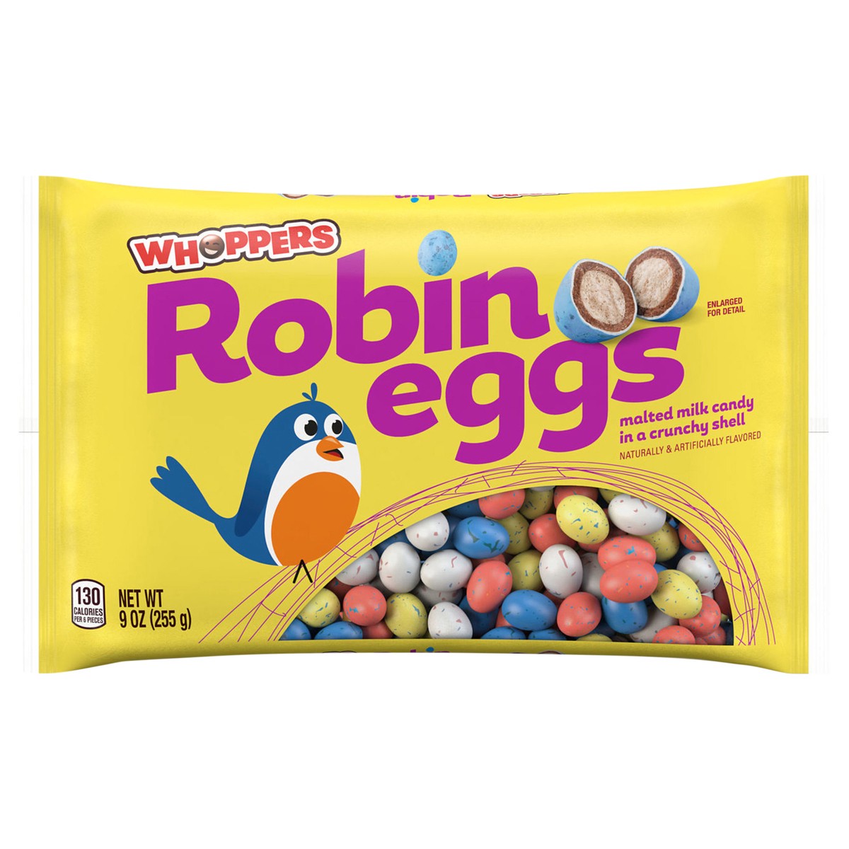 slide 1 of 8, WHOPPERS Robin Eggs Malted Milk Balls, Easter Candy Bag- 9 oz, 9 oz