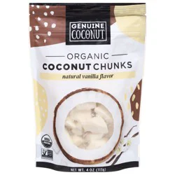 Genuine Coconut Organic Natural Vanilla Flavor Coconut Chunks - 4 oz